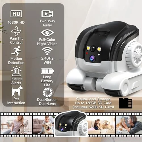 Movable Dual-Lens Indoor Pet Camera — Cameras & Monitors, OROMVO