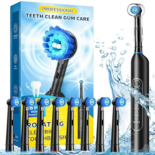 Rotating Electric Toothbrush for Adults with 8 Brush Heads — Sonic Electric Toothbrushes, TEETHEORY