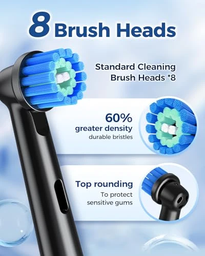 Rotating Electric Toothbrush for Adults with 8 Brush Heads — Sonic Electric Toothbrushes, TEETHEORY