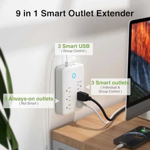 Smart Plug Outlet Extender with Surge Protection — Power Solutions & Surge Protection, GHome Smart