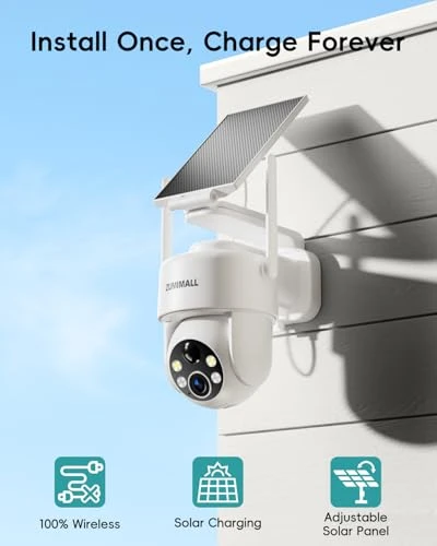 Solar Security Camera Wireless Outdoor — Dome Surveillance Cameras, ZUMIMALL