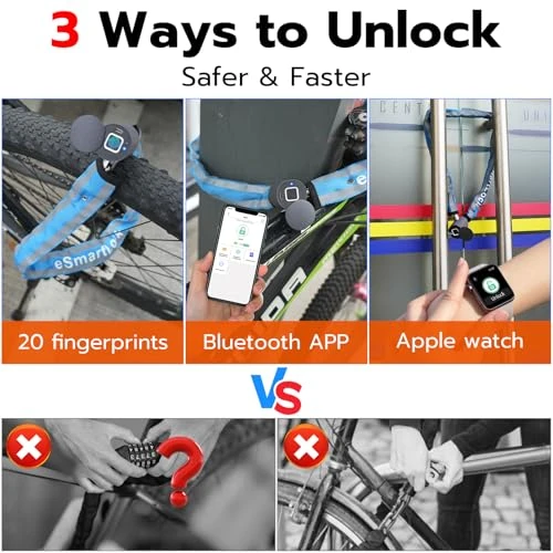Fingerprint Bike Chain Lock — Chain, Dhiedas