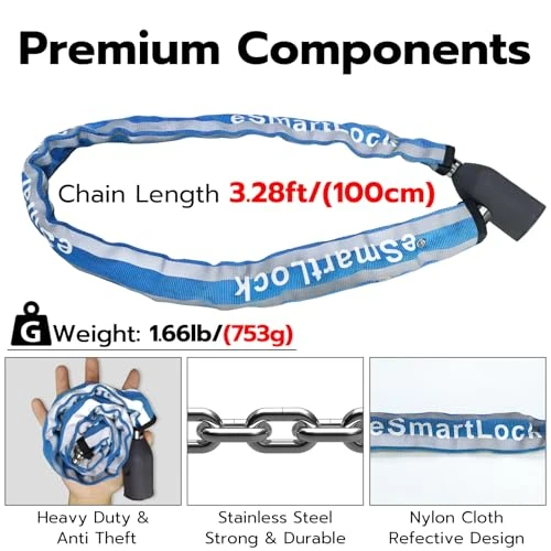 Fingerprint Bike Chain Lock — Chain, Dhiedas