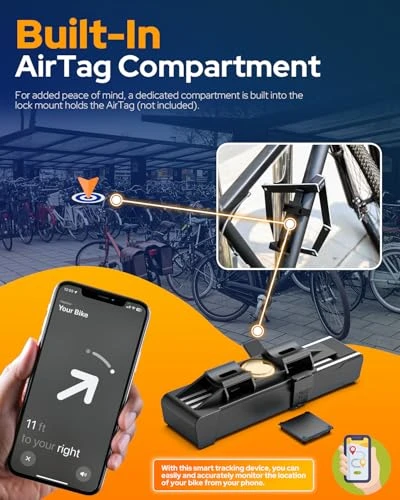Folding Bike Lock with Hidden AirTag Mount — U-Lock, VICTGOAL
