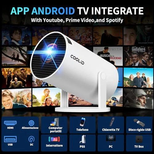 Mini Projector with Auto Keystone and 180° Rotation — Home Theater Projectors, coolid