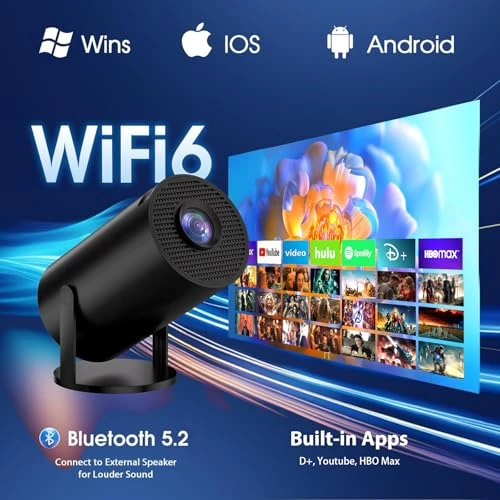 Mini Projector with WiFi and Bluetooth Built-in Apps — Home Theater Projectors, Gaimoo