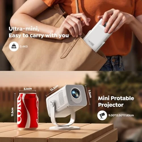 Mini Projector with WiFi6 and Two-Way Bluetooth5.4, 4K Smart 1080P Portable Outdoor Movie Projector with Android 13 &... — Home Theater Projectors, TOPTRO