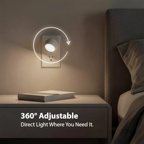 Night Light Plug-in Smart Sensor Directional Lamp with Rotating Head — Night Lights, WhilsTec