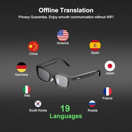 Smart AR Glasses with Real-Time Translation — Smart Glasses, iTour