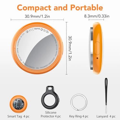 Tracker Tags 4-Pack — Item Locators, Tukio