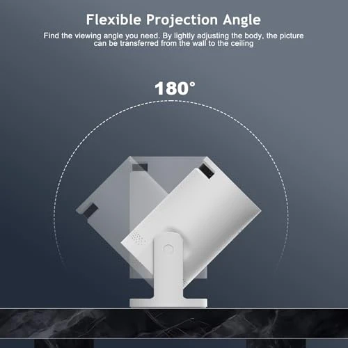 Wireless Mini Projector with WiFi 6 and Bluetooth, 4K 1080P Support, Portable, 180° Rotatable, 17"-130" Screen — Home Theater Projectors, Geylnxng