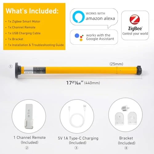 Zigbee Blinds Motor Rechargeable — Honeycomb, Sortfle