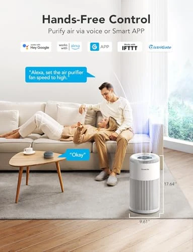 Smart Air Purifier for Large Rooms — Activated Carbon Air Purifiers, GoveeLife