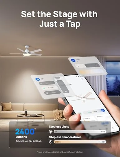 Smart Ceiling Fan with Lights — Ceiling Fan Wall Controls, Dreo