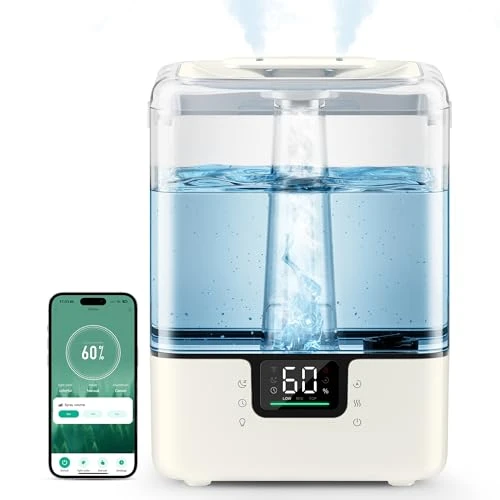 Smart Humidifier with Essential Oil Diffuser and Night Light — Air Moisturizers, MERONTE