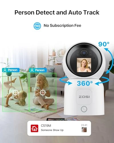 Smart WiFi Security Camera with Screen — Cameras & Monitors, ZOSI
