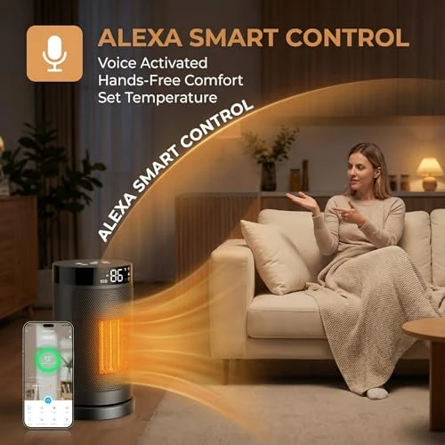 Smart WiFi Space Heater with Digital Display — Portable Heating Solutions, NUTROMO