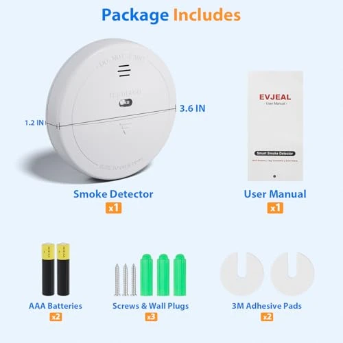 Smoke Detector with WiFi — Smoke & CO Detectors, Evjeal