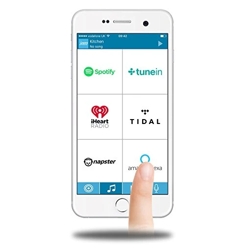 WiFi Home Audio Speaker with Amazon Alexa Voice Service, Stream Music, Built-in Intercom, Sync up to 8 Speakers — Whole-Home Audio Systems, Jam Audio