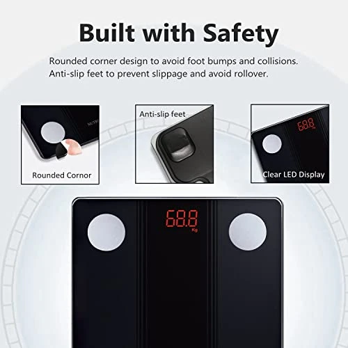 Bathroom Scale Smart Digital Bluetooth Scales for Body Weight, Body Fat, BMI Body Composition Analyzer with High... — Body Composition Analysis, NUTRI FIT