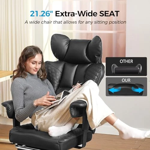 Big and Tall Office Chair with Foot Rest — Desk Chairs, COMHOMA
