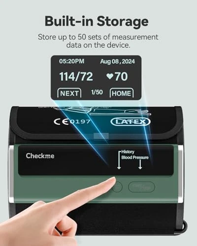 Blood Pressure Monitor for Home Use - Upper Arm Cuff, Bluetooth, Accurate Readings in 30 sec, App Enabled, Stores 50 BP... — Blood Pressure Monitors, Checkme