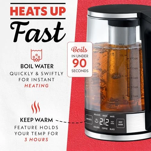 Programmable Digital Glass Kettle — Kettles & Tea Machines, Gourmia