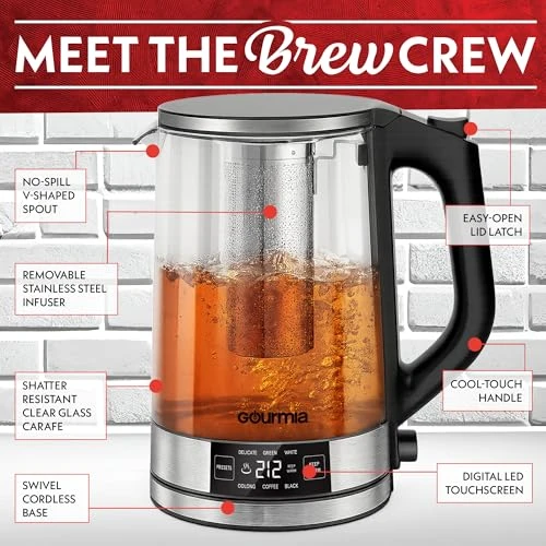 Programmable Digital Glass Kettle — Kettles & Tea Machines, Gourmia