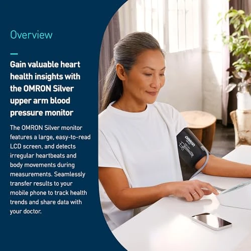 Silver Upper Arm Blood Pressure Monitor — Blood Pressure Monitors, Omron