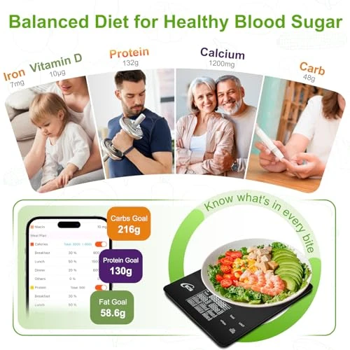 Smart Food Scale with Nutritional Calculator and Coffee Timer — Weight Management Tools, KOK