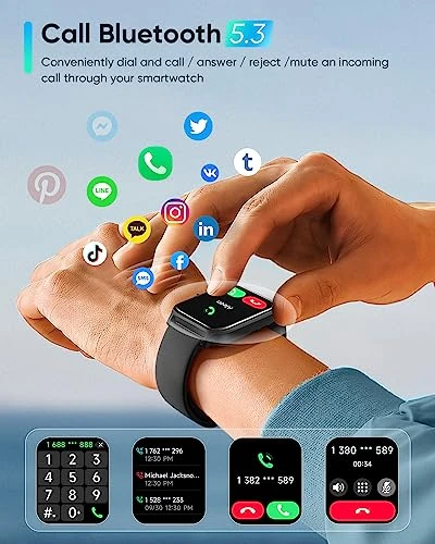 Smart Watch with Alexa, Bluetooth Calling, Health Monitoring, 105+ Sports Modes, IP68 Waterproof, Long Battery Life — Smartwatches, Fitpolo