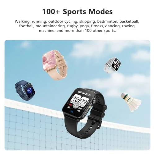 Smart Watch with Flashlight, Bluetooth Calls, Heart Rate Monitor, and 100+ Sports Modes — Smartwatches, Blackview