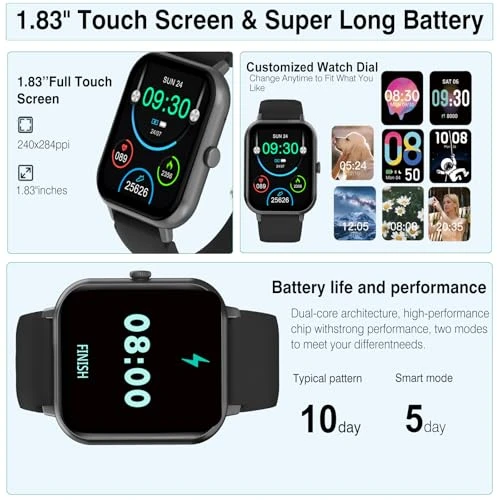 Smart Watch with Full Touchscreen, Fitness Tracker, and Call Functionality — Smartwatches, OICIIDO