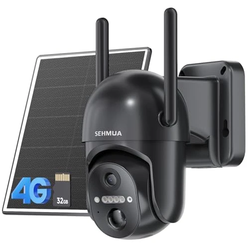 4G LTE Cellular Solar Security Camera — Outdoor Security Cameras, SEHMUA