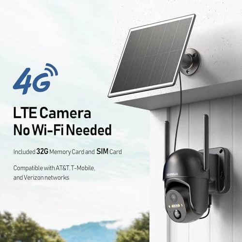 4G LTE Cellular Solar Security Camera — Outdoor Security Cameras, SEHMUA