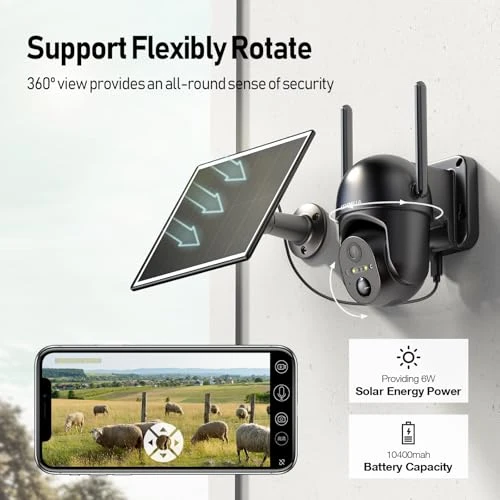 4G LTE Cellular Solar Security Camera — Outdoor Security Cameras, SEHMUA