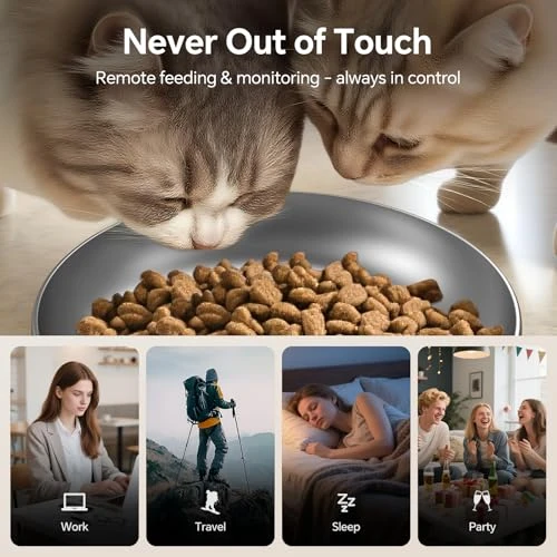 Automatic Cat Feeder with Dual HD Camera and Interactive Toy — Smart Pet Feeders, Centvicam