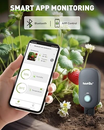 Bluetooth Soil Moisture and Air Temperature Meter — Hygrometers, RainPoint