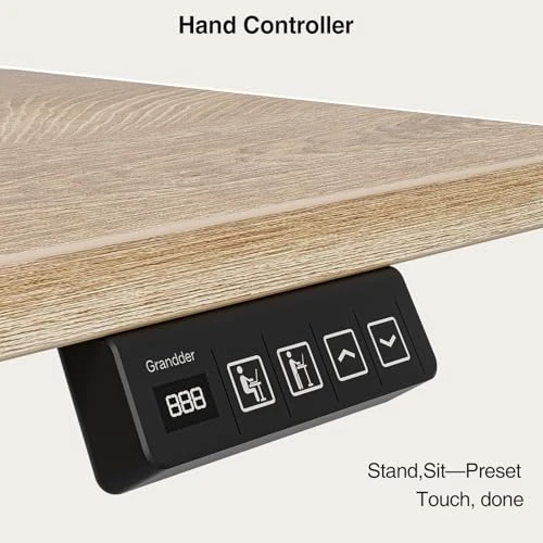 Electric Standing Desk with 4 Drawers and Storage Shelf — Office, Grandder