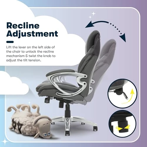 Executive Office Chair with Ergonomic Support and Adjustable Features — Desk Chairs, Serta