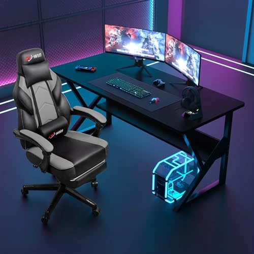 Gaming Chair with Footrest and High Back — Gaming Chairs, DL-win