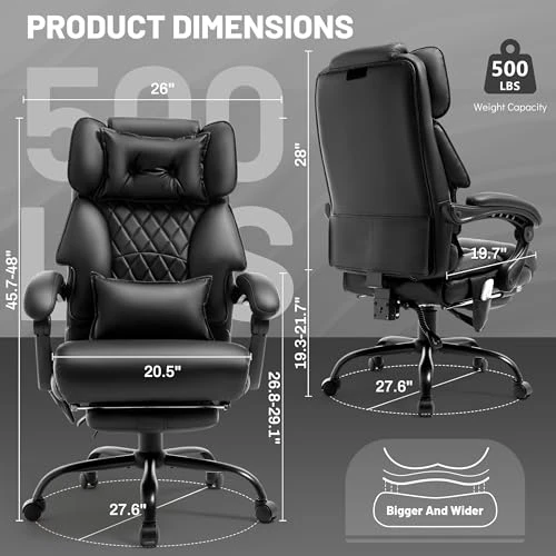 Massage Office Chair with Foot Rest — Desk Chairs, BLISNEST