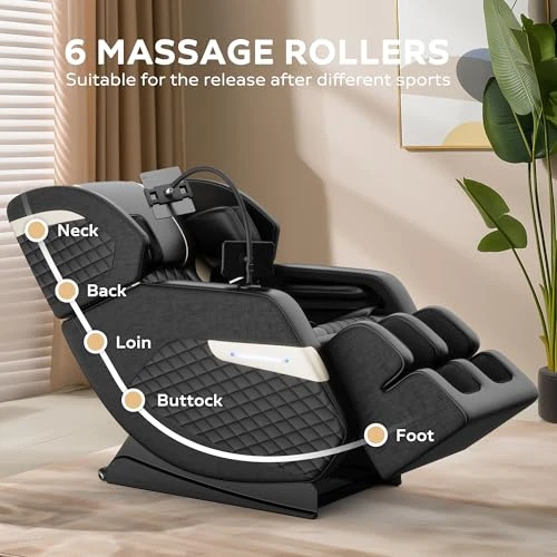 Zero Gravity Full Body Massage Chair with Auto Modes, Airbag Massage, Foot Massage, Heating, and Touch Screen Controller — Massage Equipment, Msutree