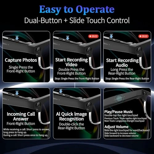 AI Smart Glasses with 8MP Camera, 4K Video, Bluetooth Audio, and Photochromic Lenses — Smart Glasses, KWENRUN