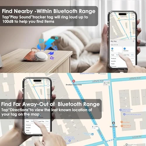 Bluetooth Tracker Tags 4 Pack with Waterproof Keyrings — Item Locators, LAOLASEED