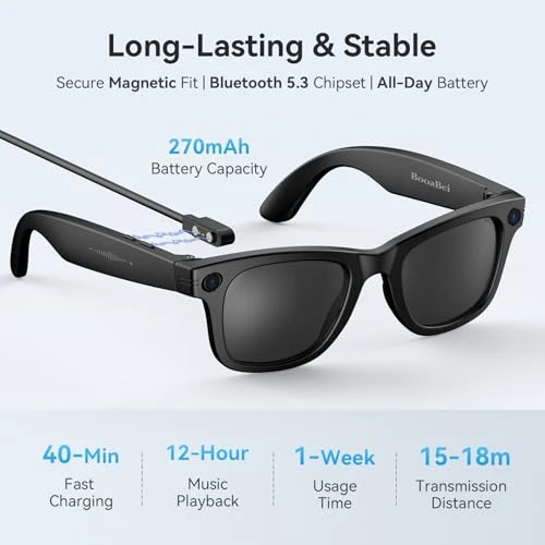Smart Glasses with Camera and AI Assistant — Smart Glasses, BooaBei