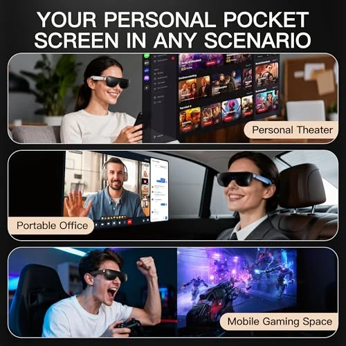 XR/AR Glasses with 160-inch Virtual Screen, 44° Field of View, 120Hz, 5000 Nits, 4K Display — Smart Glasses, THIИKAЯ