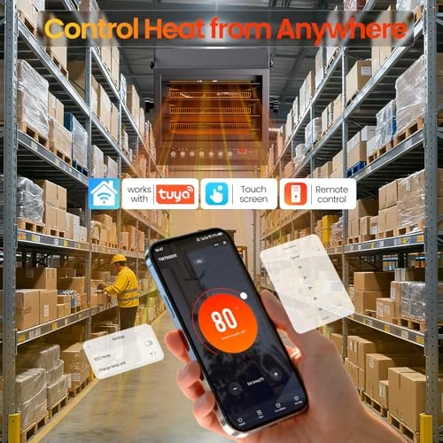 Electric Garage Heater with WIFI, Remote, and ECO Mode — Portable Kerosene Heaters, Riseon