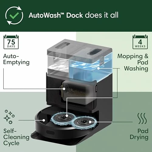 Robot Vacuum & Mop Combo with AutoWash Dock — Smart Cleaning Robots, iRobot