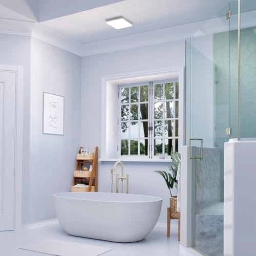 Smart Bathroom Fan with Alexa Voice Assistant, Color Changing LED Light, and Bluetooth Speakers — Ceiling Fans, Homewerks Worldwide